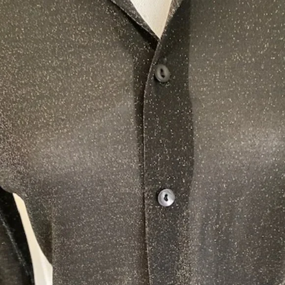 Semi-Sheer Metallic Woman's Buttoned Shirt - Picture 6 of 8